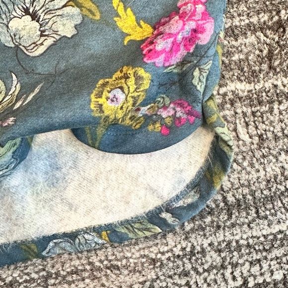 Anthropologie Daily Practice Sweatshirt Medium Funnel Neck Mixed Floral Print - Picture 12 of 13